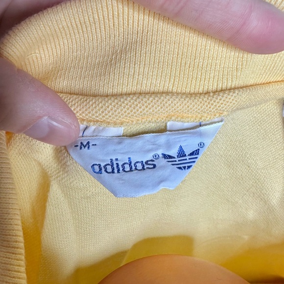 Vintage 80s Adidas Yellow Retro Trefoil Polo Shirt - Picture 4 of 12